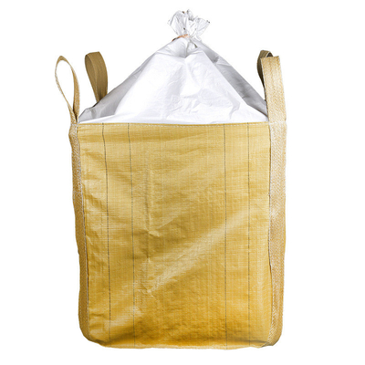 Four Hanging Lugs Skirt Cover Fibc Bulk Bags Flat Bottom 100% Pp