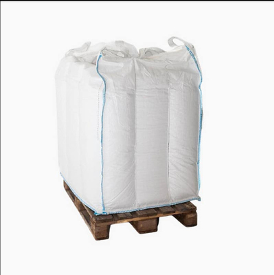 2 Ton White Fibc Ton Bags Square With Skirt Cover / Baffles Inside
