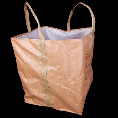 LDPE Light Brown FIBC Ton Bags Of Stone Woven Bags 90X90X90cm